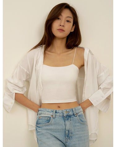 날마다 모달 코튼 캡내장 크롭 얇은 끈 크롭 베이직 나시