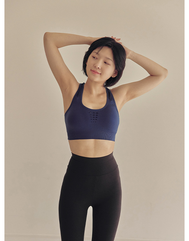 마른파이브 빅사이즈 노와이어 하이서포트 스포츠 브라탑 착용컷