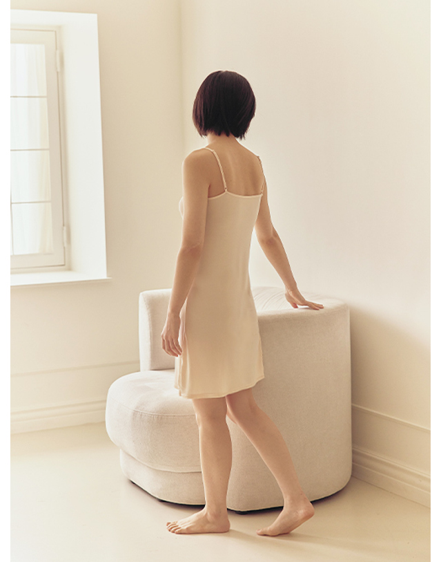 마른파이브 하늘인견 베이직 롱슬립 이너원피스 착용컷