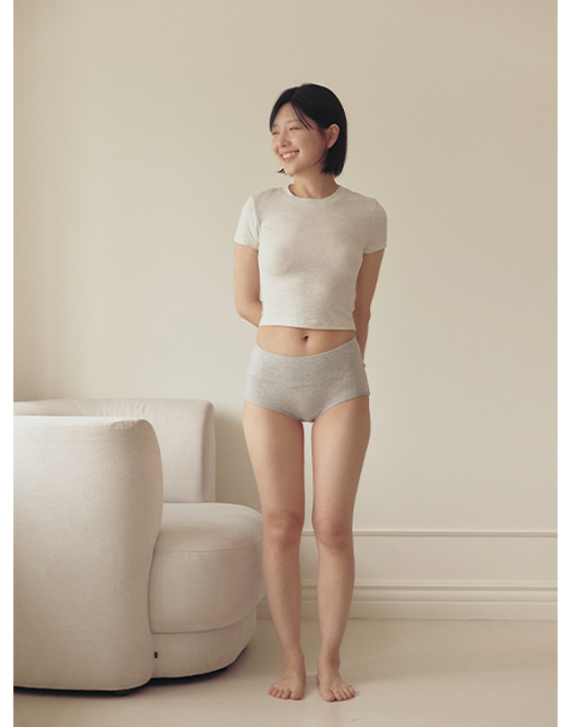 마른파이브 [4SET] 하이웨스트 샘방지 위생 팬티 착용컷