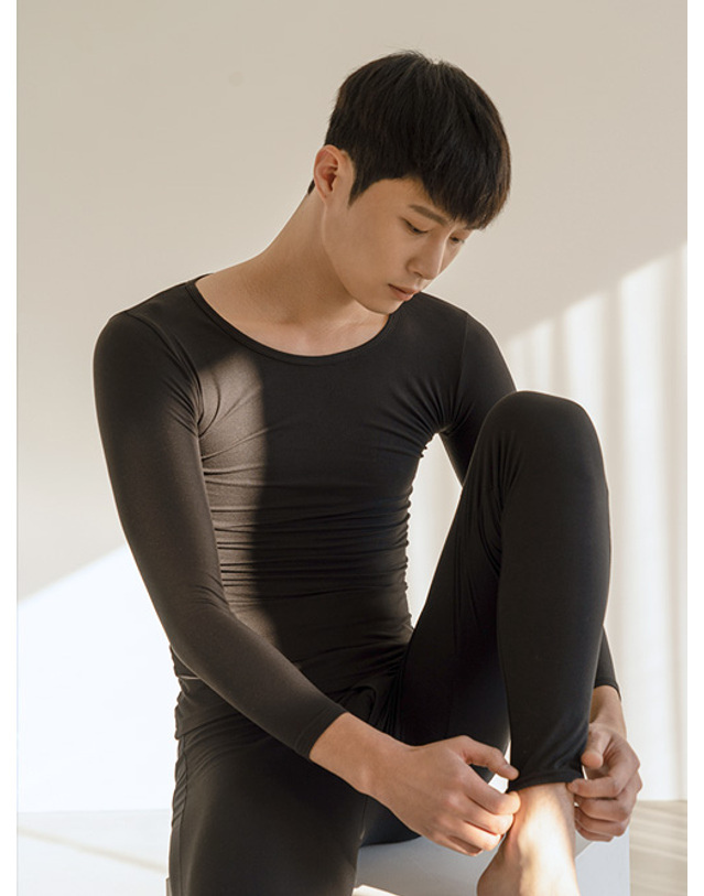 마른파이브 히트터치 발열내의 기모 남자내복 상의 티셔츠 착용컷