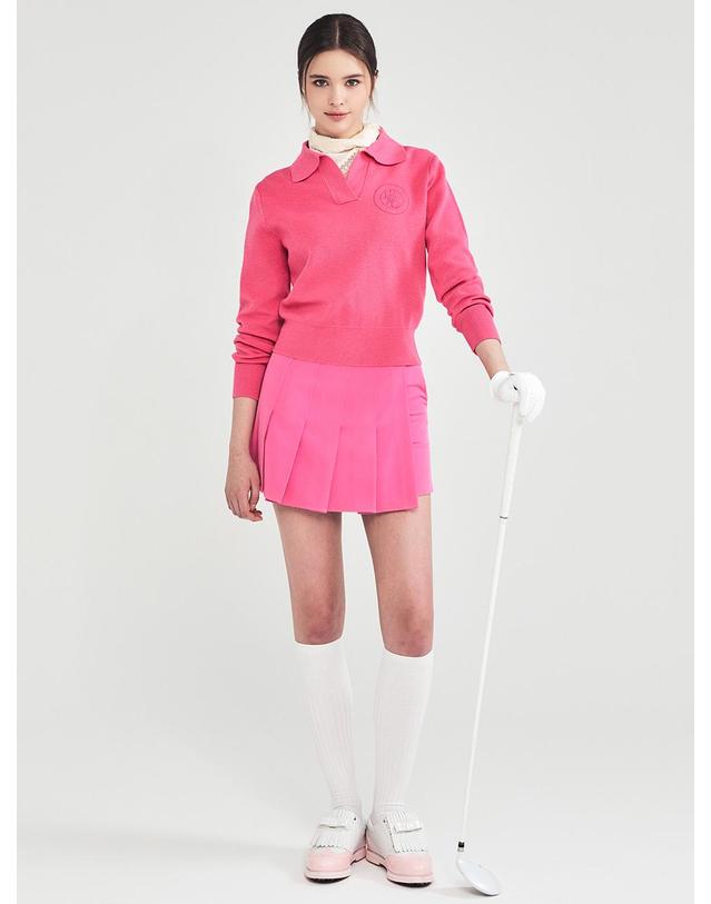 로드로아르 플리츠 2단 랩 스커트 PINK 착용컷