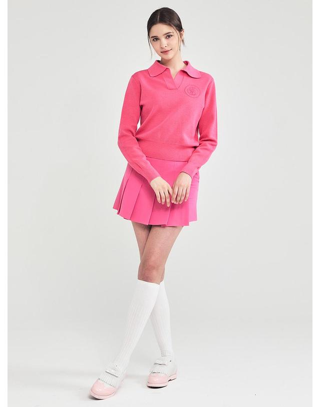 로드로아르 플리츠 2단 랩 스커트 PINK 착용컷