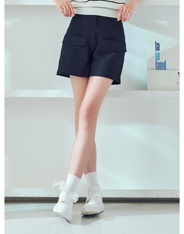 NEW 카고 포켓 숏팬츠 BLACK