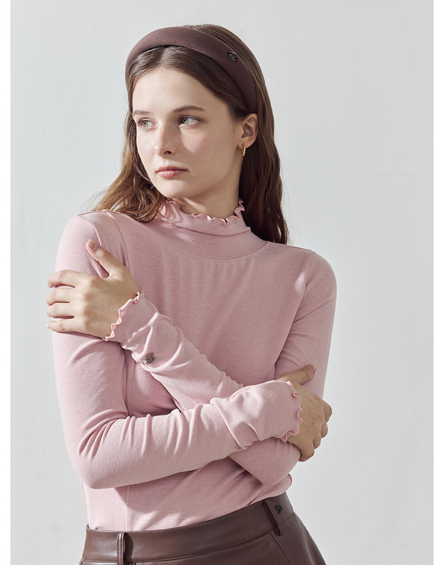로드로아르 소프트 모크넥 티셔츠 PINK 착용컷