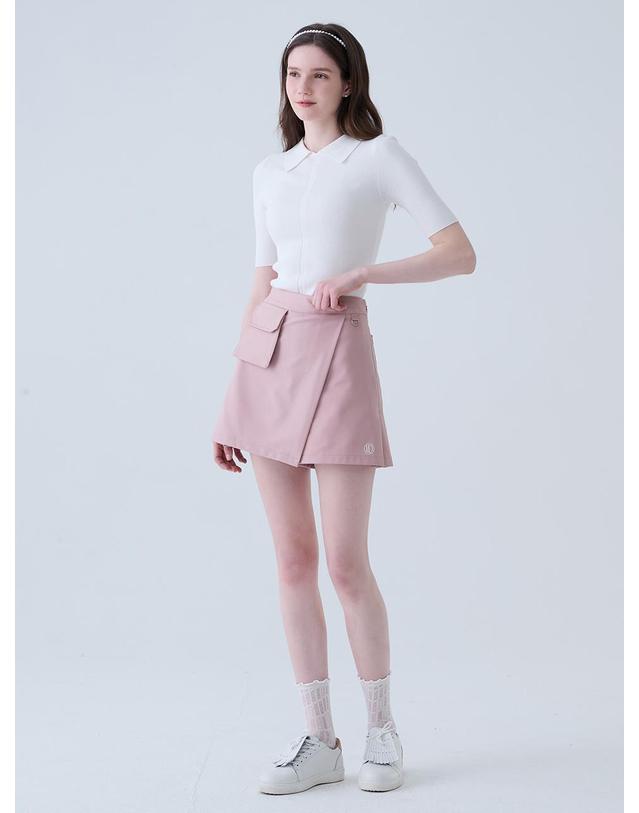 로드로아르 뒷 트임 카라 7부 니트 WHITE 착용컷