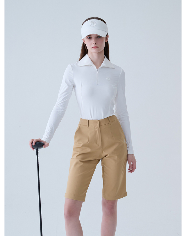 로드로아르 쿨 슬림 지퍼 카라넥 티셔츠 WHITE 착용컷