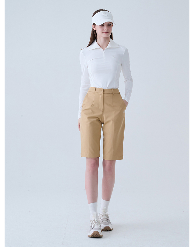 로드로아르 쿨 슬림 지퍼 카라넥 티셔츠 WHITE 착용컷