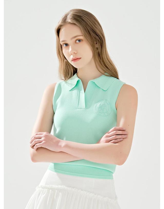 로드로아르 시그니쳐 카라 나시 니트 MINT 착용컷