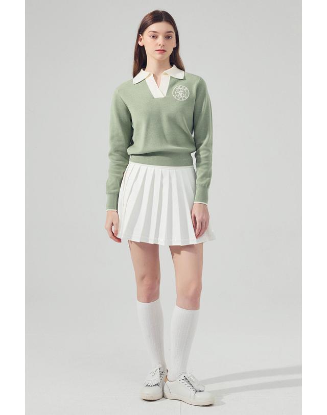 로드로아르 라인 플리츠 스커트 WHITE 착용컷