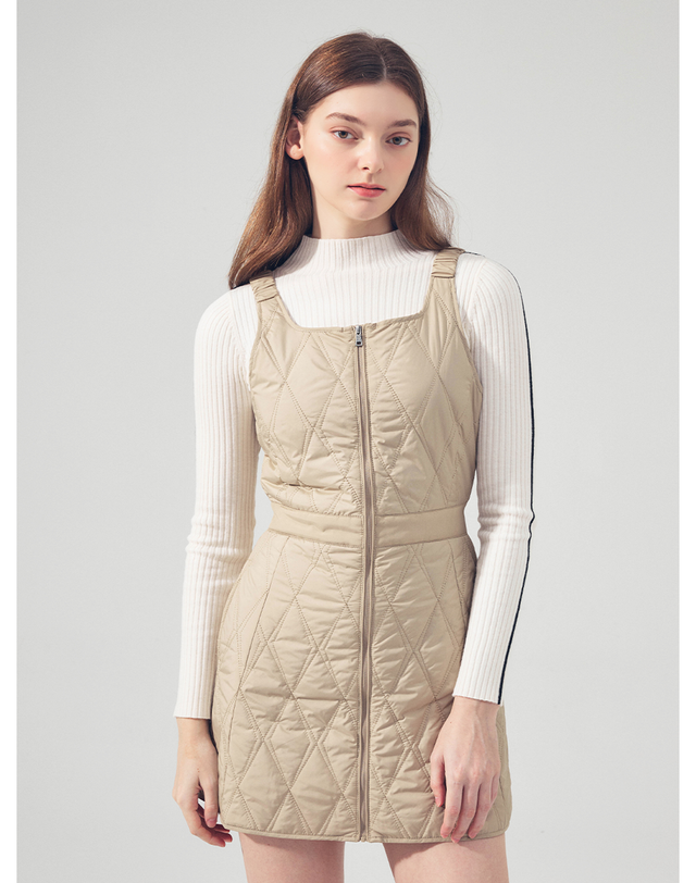 로드로아르 네오 다이아 퀼팅 원피스 BEIGE 착용컷