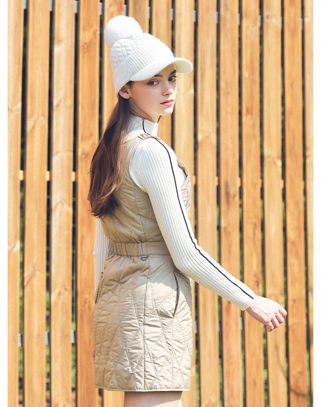 로드로아르 네오 다이아 퀼팅 원피스 BEIGE 착용컷