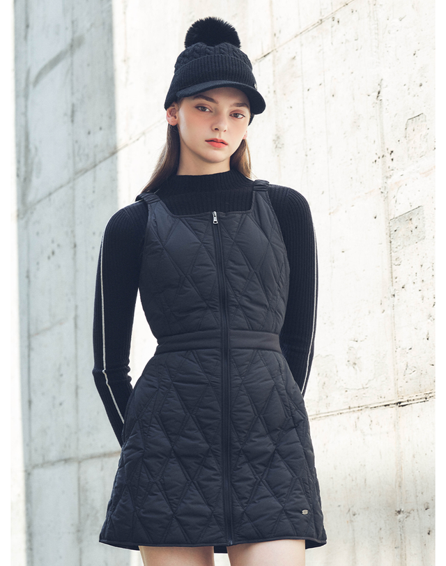 로드로아르 네오 다이아 퀼팅 원피스 BLACK 착용컷