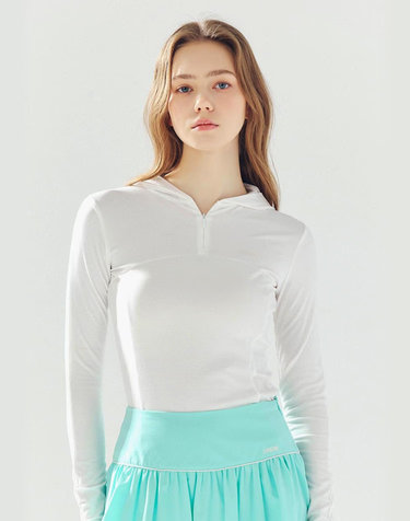 시스루 후드 티셔츠 WHITE