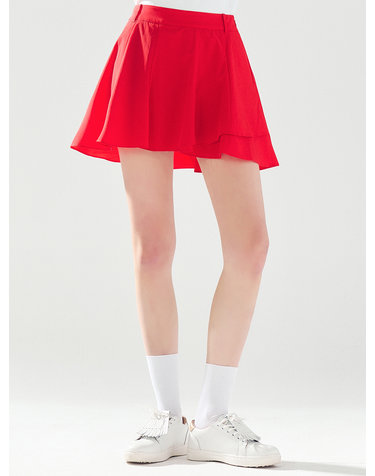 언발 플레어 스커트 RED