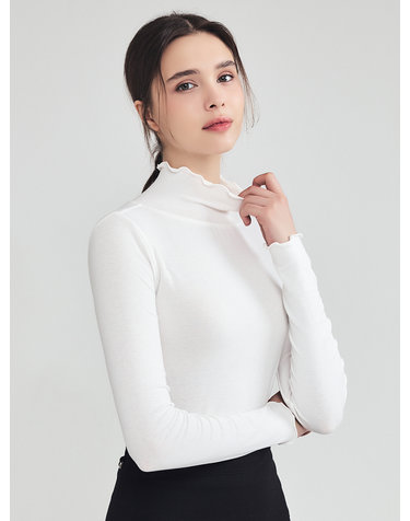 소프트 모크넥 긴팔 티셔츠 IVORY