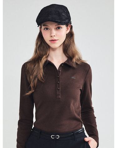 소프트 카라 긴팔 티셔츠 BROWN