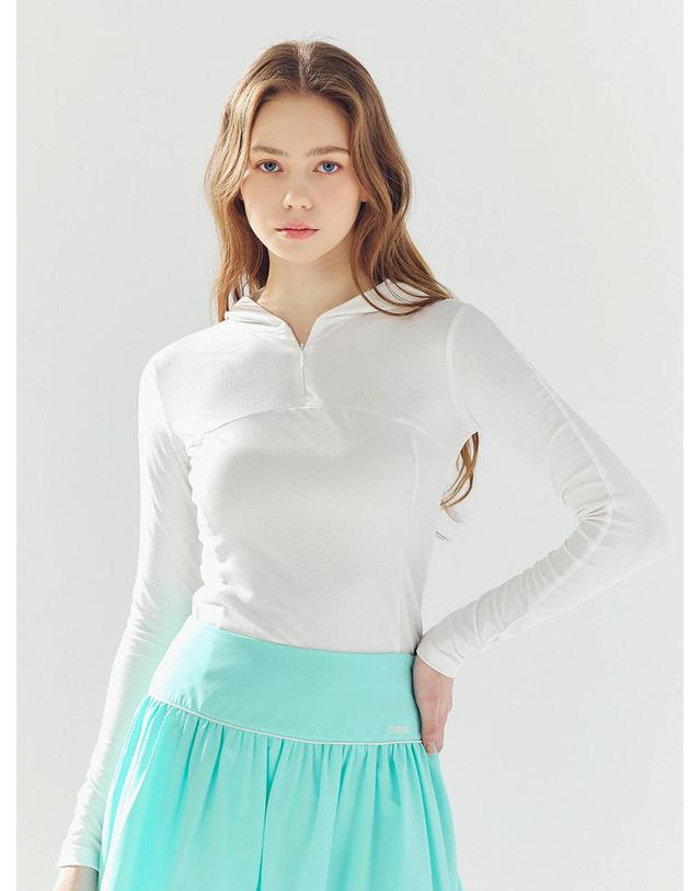 로드로아르 시스루 후드 티셔츠 WHITE 착용컷