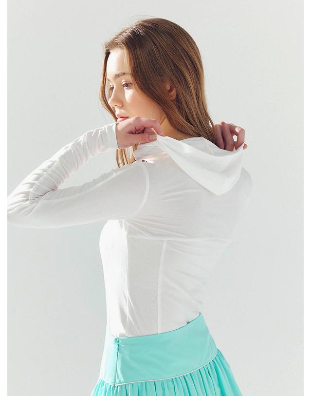 로드로아르 시스루 후드 티셔츠 WHITE 착용컷