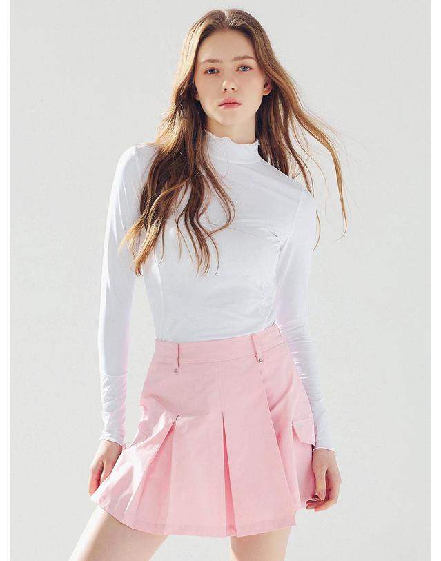 로드로아르 쿨 슬림 프릴넥 티셔츠 WHITE 착용컷