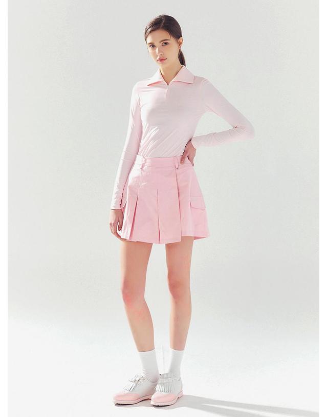 로드로아르 쿨 슬림 지퍼 카라넥 티셔츠 PINK 착용컷