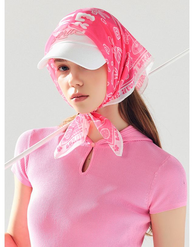 로드로아르 에어리 반다나 스카프 PINK 착용컷