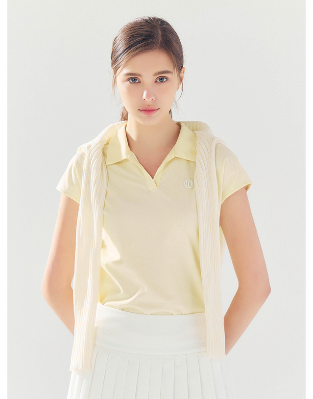 로드로아르 캡소매 카라 반팔 티셔츠 YELLOW 착용컷