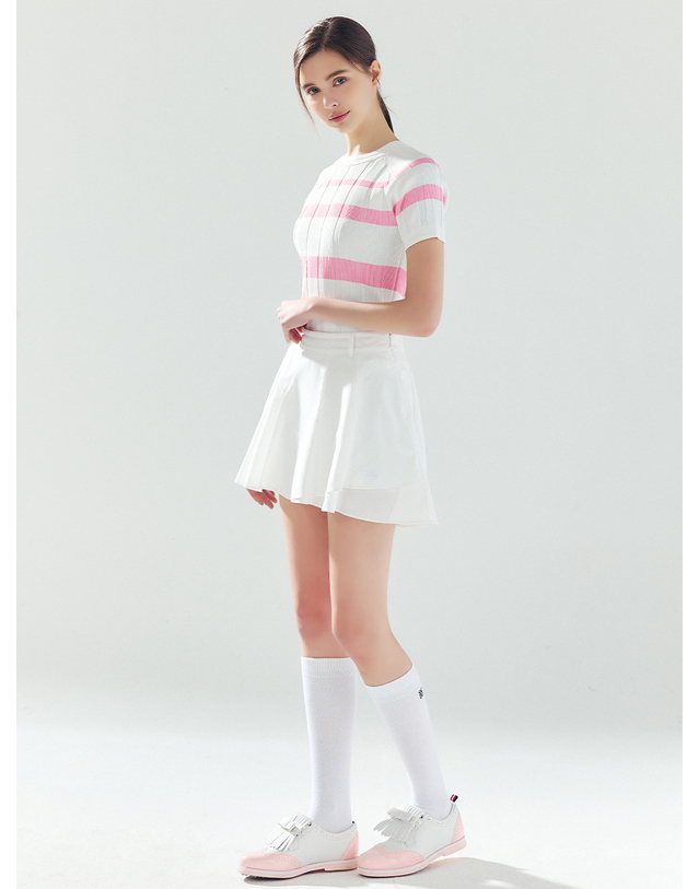 로드로아르 언발 플레어 스커트 WHITE 착용컷