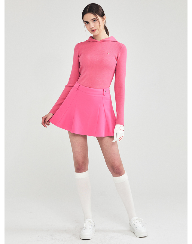 로드로아르 프론트 절개 플리츠 스커트 PINK 착용컷