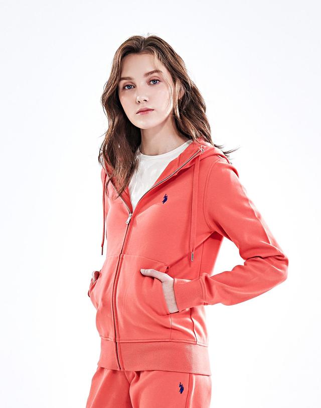 유에스폴로어신 [USPA] 여성 USA코튼 블렌디드 후드집업 착용컷