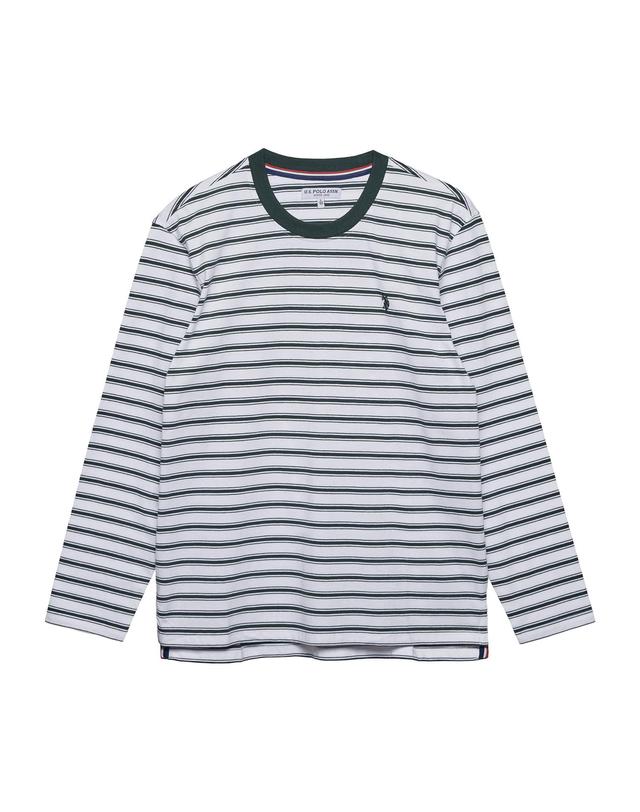 유에스폴로어신 [USPA] MP26-T1 남성 긴팔 코튼 라운드 티셔츠 베이직 착용컷