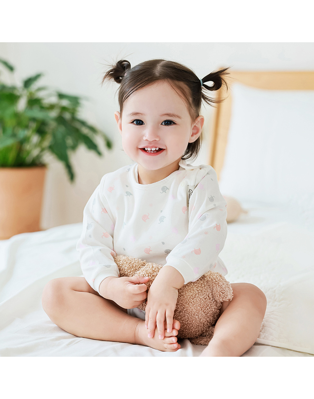 맘스네이처 [맘스네이처] 오가닉 순면 신생아 바디슈트 5p 세트 착용컷