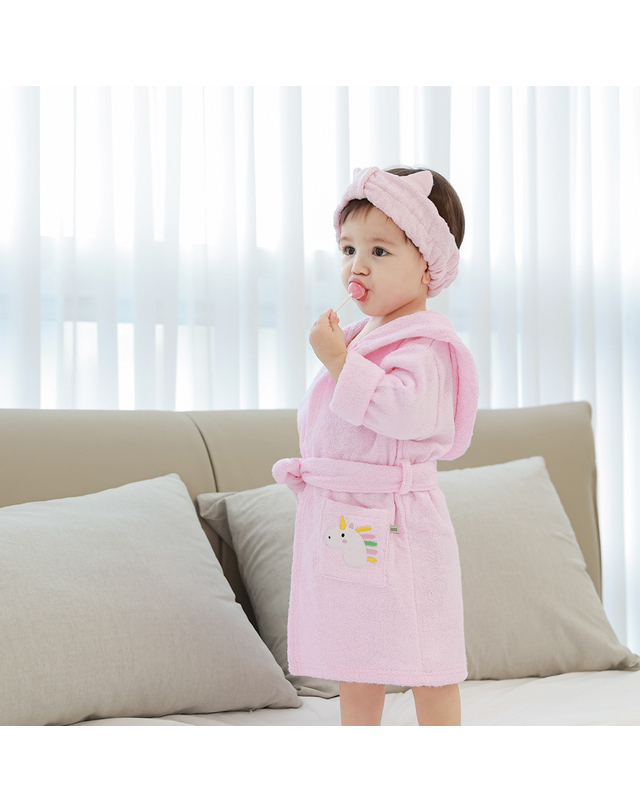 맘스네이처 [맘스네이처] 밤부 목욕가운 아기 신생아 유아비치가운 샤워 타올 착용컷