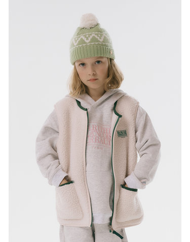 마리떼 키즈 ENFANT CLASSIC LOGO FLEECE VEST ivory