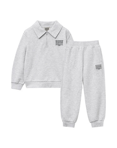 마리떼 키즈 ENFANT CLASSIC LOGO HALF ZIPUP SWEAT SET-UP light heather gray