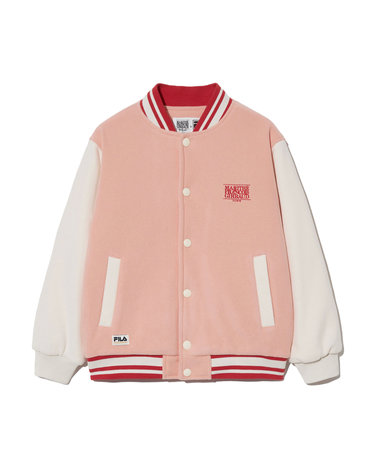 마리떼 키즈 MFG X FILA KIDS FLEECE VARSITY JACKET pink