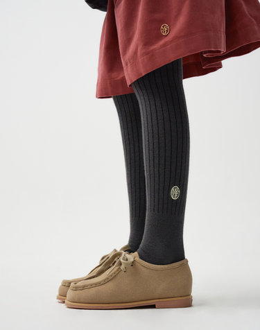마리떼 키즈 ENFANT CIRCLE LOGO STOCKING SOCKS charcoal