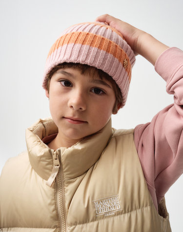 마리떼 키즈 ENFANT COLOR BLOCK BEANIE coral
