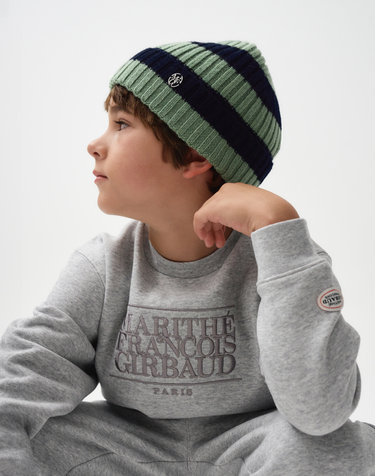 마리떼 키즈 ENFANT COLOR BLOCK BEANIE navy