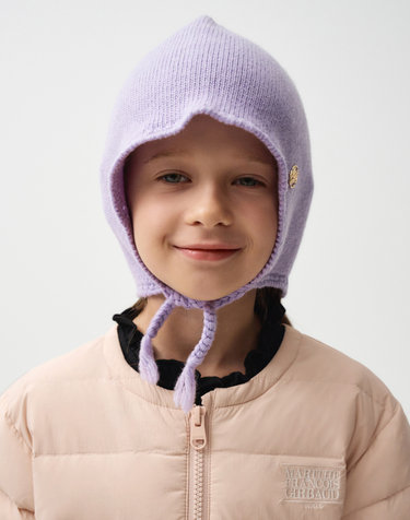 마리떼 키즈 ENFANT CIRCLE LOGO EARFLAP BEANIE light purple