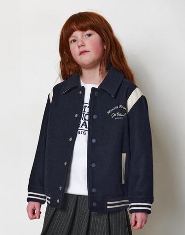 마리떼 키즈 ENFANT CHAIN LOGO VARSITY JACKET dark navy