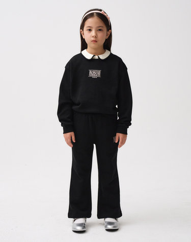 마리떼 키즈 KIDS W CLASSIC LOGO CROP SWEAT SET-UP black