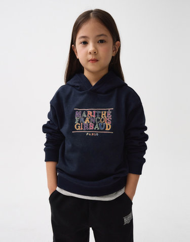 마리떼 키즈 KIDS DOODLE CLASSIC LOGO HOODIE navy