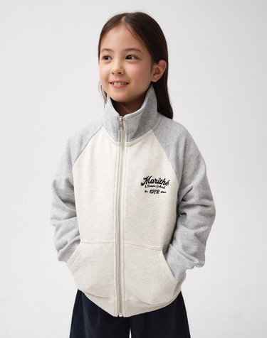 마리떼 키즈 KIDS CONTRAST COLOR SWEAT ZIPUP heather gray
