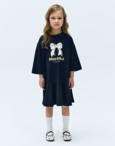 마리떼 키즈 KIDS W 3/4 SLEEVE JERSEY ONEPIECE navy