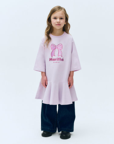 마리떼 키즈 KIDS W 3/4 SLEEVE JERSEY ONEPIECE lavender