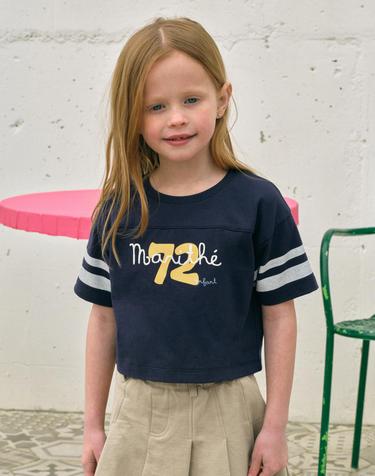 마리떼 키즈 ENFANT FOOTBALL TEE navy