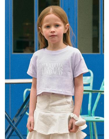 마리떼 키즈 ENFANT W CLASSIC LOGO CROP TEE light purple