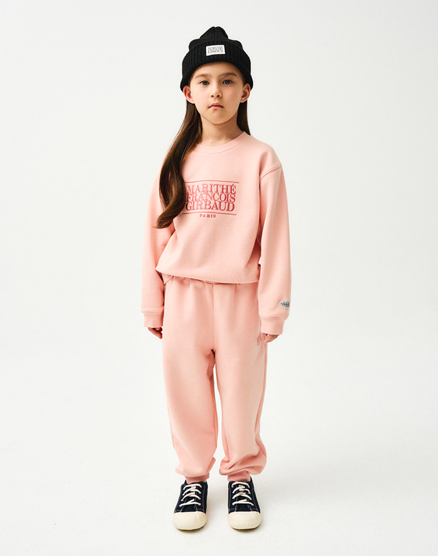 마리떼 키즈 마리떼 키즈 KIDS CLASSIC LOGO SWEAT PANTS pink 착용컷