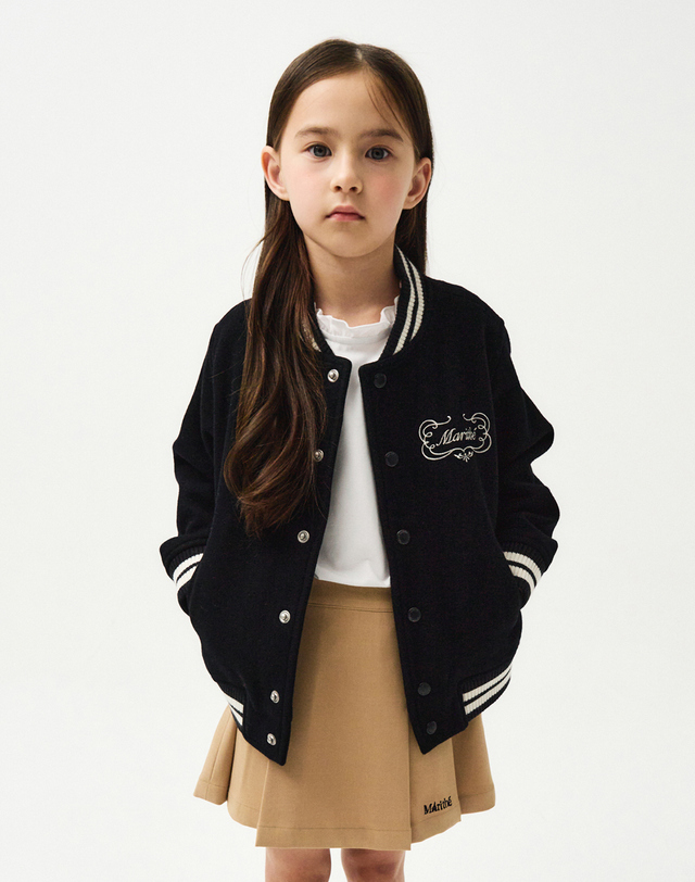 마리떼 키즈 마리떼 키즈 ENFANT CLASSIC VARSITY JACKET dark navy 착용컷